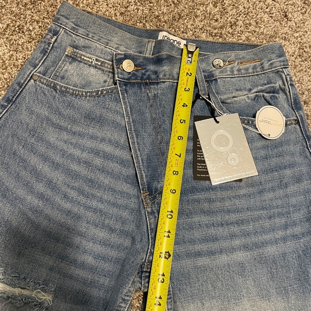 Insane Gene | Asymmetrical Button High-Waisted Distressed Jeans | 5/26 NWT - Picture 5 of 9